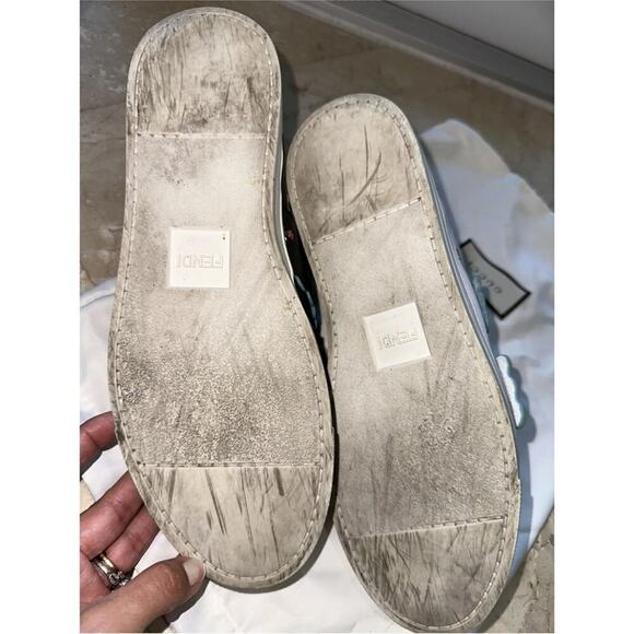 Fendi Floral White and Black sneakers size 40 - Picture 3 of 5